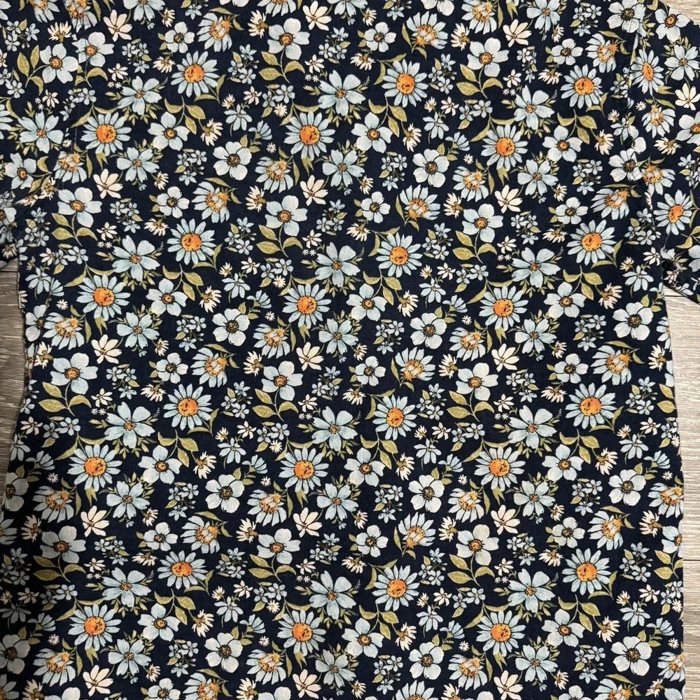 Kids Old Navy‎ 100% Cotton Linen Short Sleeve Button Up Shirt XL 14-16 Floral